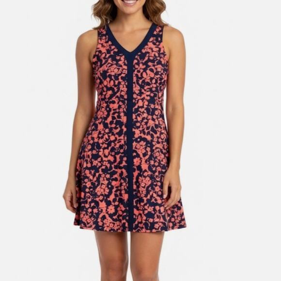 Title Nine Floral Fleur Coral Reef Hillary Dream Athletic Dress UPF Size Small - Picture 1 of 13